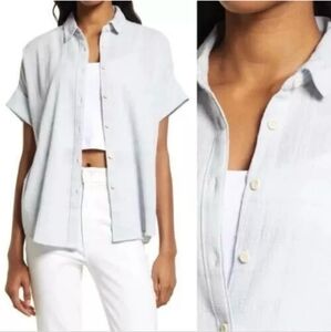 🆕️ Madewell Courier Pintuck-Back Shirt in Textured Windowpane - Color Cool Fog